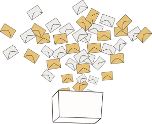 Les bulletins de votes s'envolent au dessus de l'urne.