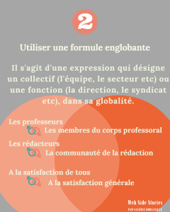 proposition 2 pour une écriture inclusive : la formule englobante