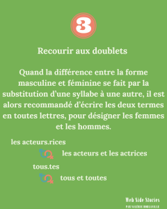 proposition 3 pour une écriture inclusive : les doublets