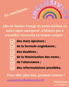 6 propositions pour une écriture inclusive : récapitulation
