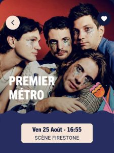 Groupe Premier Métro au festival Rock en Seine
